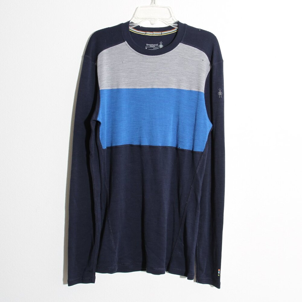 Smartwool 100% Merino Wool 250 Baselayer Colorblock Crew Long Sleeve Size Medium